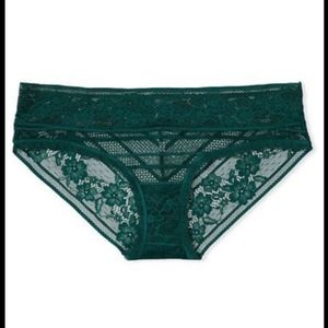 Victoria Secret- Lacie-Lace Hiphugger Hipster (Darkest Green)-XL